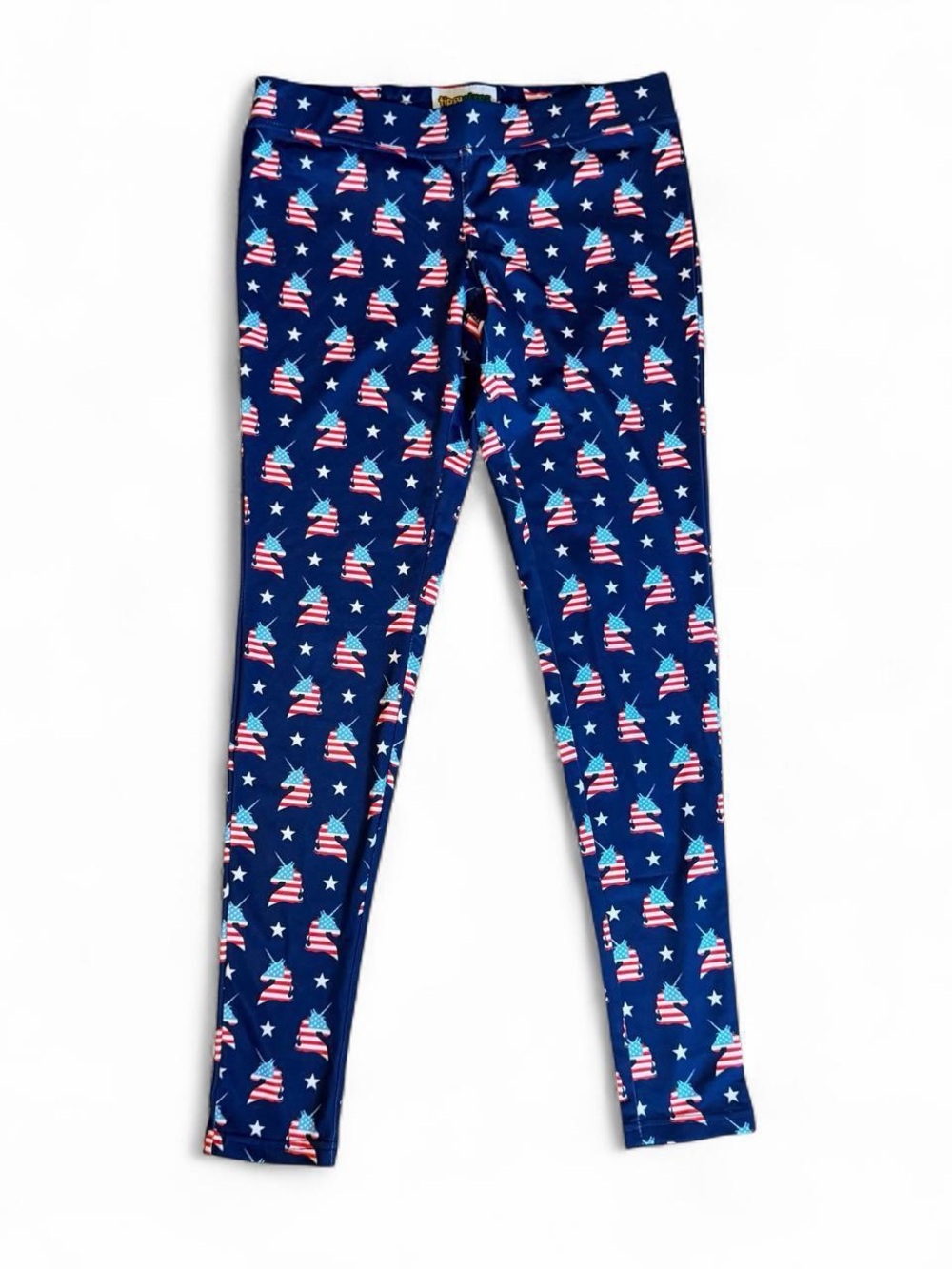 Tipsy Elves Navy Blue Star & American Flag unicorn Leggings